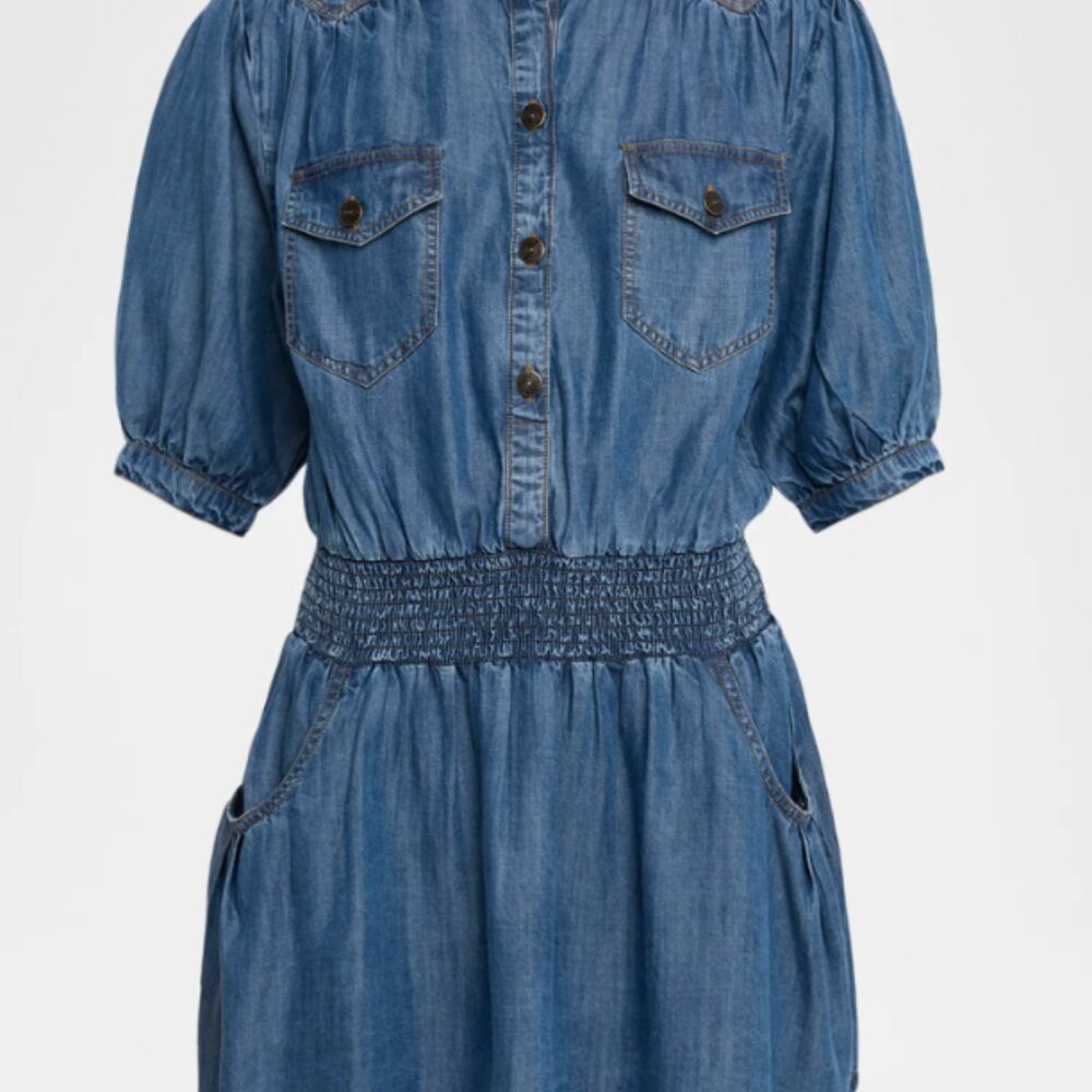 Ramy Brook Norman Chambray Mini Shirtdress, M - Picture 5 of 12